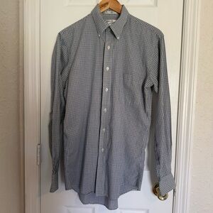 Sears Roebuck and Co Plaid Mens Casual Button Down Shirt 15.5
